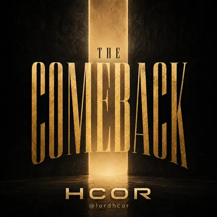 The Comeback artwork: gold lettering and a glowing doorway against a dark background.